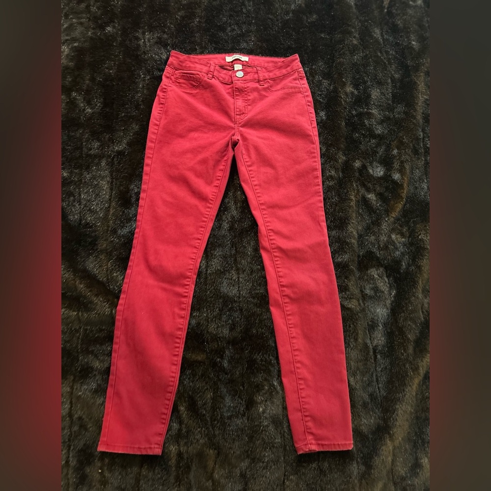 Refuge Red Skinny Jeans Women’s Size 2 Mid Rise Stretch Jegging Pants
